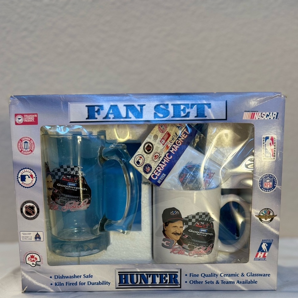Hunter Blue and White Ceramic Mug and Glass Set
